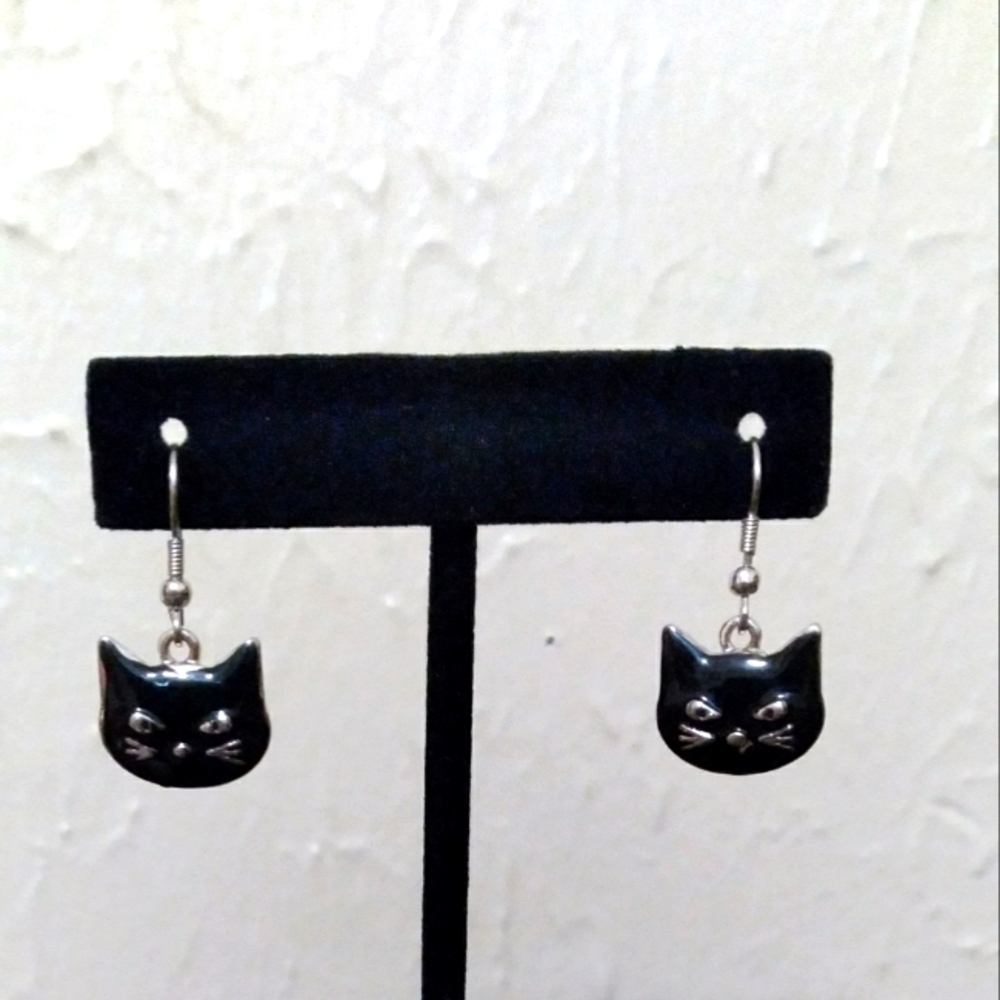 Little black cat earrings